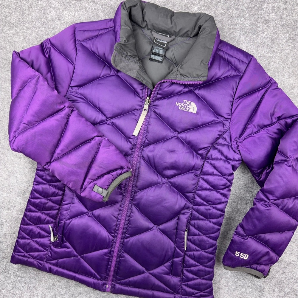 The North Face Jacket Girls L 14/16 Purple 550 Down Puffer Full Zip Winter Coat